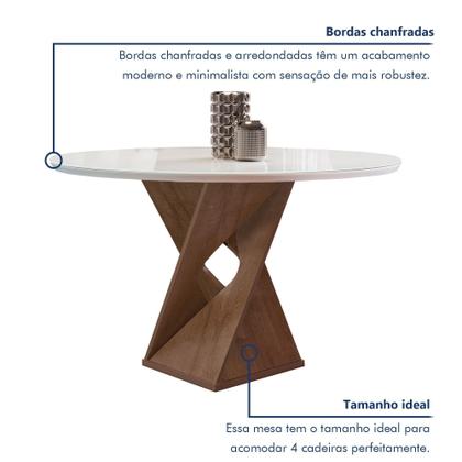 Imagem de Conjunto Mesa Barcelona 100cmx100cm 4 Cadeiras Espanha Tampo Slim Plus Redondo Vidro Yescasa