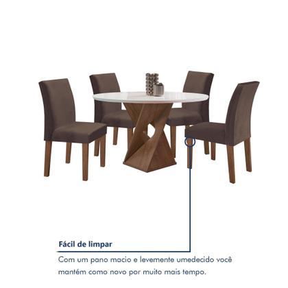 Imagem de Conjunto Mesa Barcelona 100cmx100cm 4 Cadeiras Espanha Tampo Slim Plus Redondo Vidro Yescasa