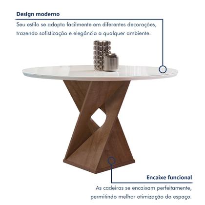 Imagem de Conjunto Mesa Barcelona 100cmx100cm 4 Cadeiras Espanha Tampo Slim Plus Redondo Vidro Yescasa