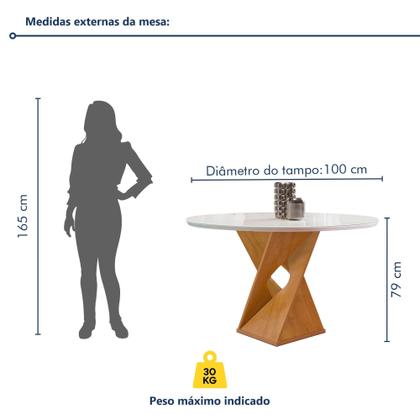 Imagem de Conjunto Mesa Barcelona 100cmx100cm 4 Cadeiras Espanha Tampo Slim Plus Redondo Vidro Yescasa