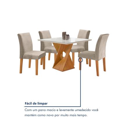 Imagem de Conjunto Mesa Barcelona 100cmx100cm 4 Cadeiras Espanha Tampo Slim Plus Redondo Vidro Yescasa