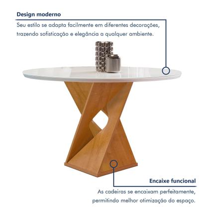 Imagem de Conjunto Mesa Barcelona 100cmx100cm 4 Cadeiras Espanha Tampo Slim Plus Redondo Vidro Yescasa