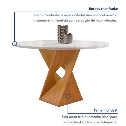 Imagem de Conjunto Mesa Barcelona 100cmx100cm 4 Cadeiras Espanha Tampo Slim Plus Redondo Vidro Yescasa