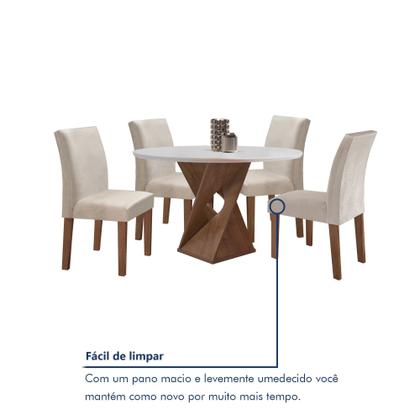 Imagem de Conjunto Mesa Barcelona 100cmx100cm 4 Cadeiras Espanha Tampo Slim Plus Redondo Yescasa