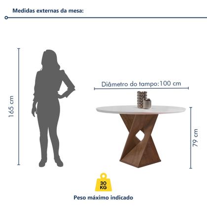 Imagem de Conjunto Mesa Barcelona 100cmx100cm 4 Cadeiras Espanha Tampo Slim Plus Redondo Yescasa