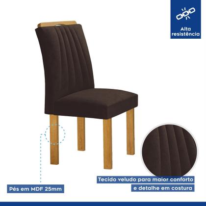 Imagem de Conjunto Mesa Bella Ripada 120cm com 4 Cadeiras Arizona Tampo Bella com Vidro