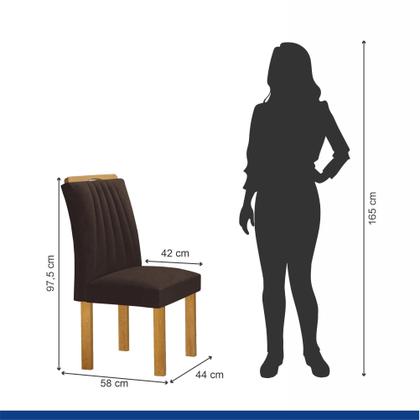 Imagem de Conjunto Mesa Bella Ripada 120cm com 4 Cadeiras Arizona Tampo Bella com Vidro