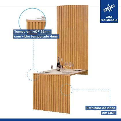 Imagem de Conjunto Mesa Bella Ripada 120cm com 4 Cadeiras Arizona Tampo Bella com Vidro