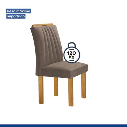 Imagem de Conjunto Mesa Bella Ripada 120cm com 4 Cadeiras Arizona Tampo Bella com Vidro