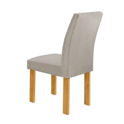 Imagem de Conjunto Mesa Bella Ripada 120cm com 4 Cadeiras Canela Tampo Bella com Vidro