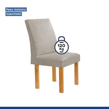 Imagem de Conjunto Mesa Bella Ripada 120cm com 4 Cadeiras Canela Tampo Bella com Vidro