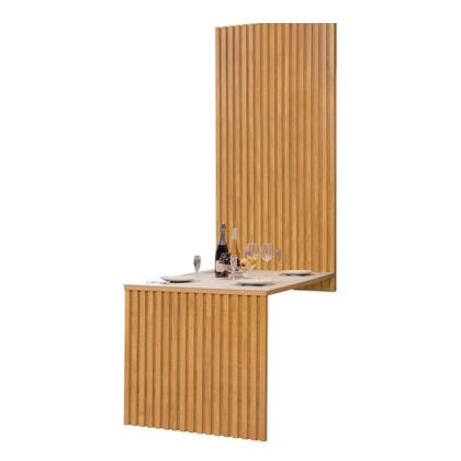 Imagem de Conjunto Mesa Bella Ripada 120cm com 4 Cadeiras Canela Tampo Bella com Vidro