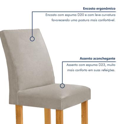 Imagem de Conjunto Mesa Bella Ripada 120cm com Painel Espelhado Tampo Bella com Vidro 4 Cadeiras Canela