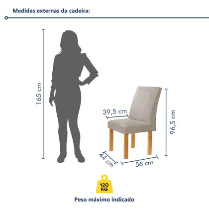 Imagem de Conjunto Mesa Bella Ripada 120cm com Painel Espelhado Tampo Bella com Vidro 4 Cadeiras Canela