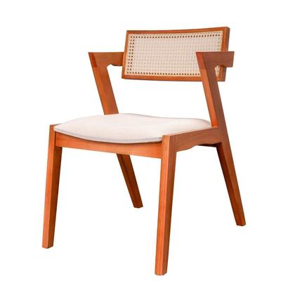 Imagem de Conjunto Mesa Bérgamo com 8 Cadeiras Madeira Maciça, Estofada e Rattan de Fibra 100% Natural Verona