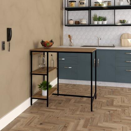 Imagem de Conjunto Mesa Bistrô 2 Banqueta Aço Giratória Espresso Móveis