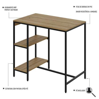Imagem de Conjunto Mesa Bistrô 2 Banqueta Aço Giratória Espresso Móveis