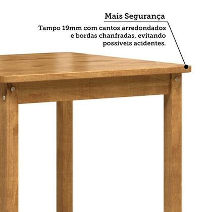 Imagem de Conjunto Mesa Bistrô 70cm Quadrada e 2 Banquetas Altas 100% Madeira Maciça Martin Espresso Móveis