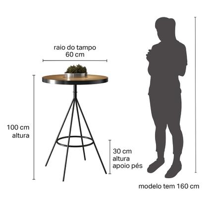 Imagem de Conjunto Mesa Bistrô C/ Banquetas Altas Estofadas C/ Encosto Madri P/ Sala Estar Área De Lazer Cozinha