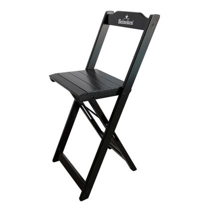 Imagem de Conjunto Mesa Bistrô com 2 Banquetas Dobráveis de Madeira Personalizada com a Sua Logo  Imbuia