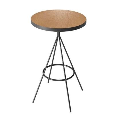 Imagem de Conjunto Mesa Bistrô com 2 Banquetas Lais material sintético Caramelo  Aço Preto - Sallar Home