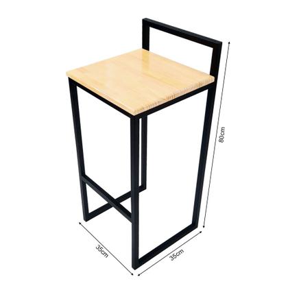 Imagem de Conjunto Mesa Bistrô Industrial 1m Pinus Com 4 Banquetas Industrial Taburete 