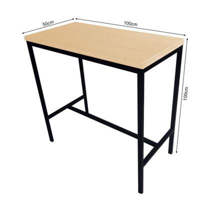 Imagem de Conjunto Mesa Bistrô Industrial 1m Pinus Com 4 Banquetas Industrial Taburete 