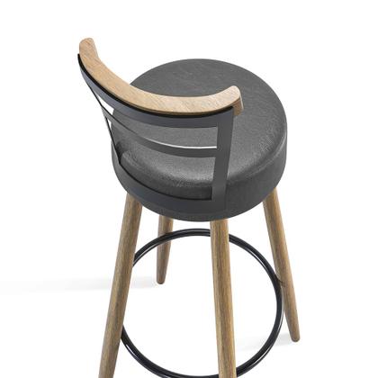 Imagem de Conjunto Mesa Bistrô Viena e 2 Banquetas Moscou material sintético Preto - Loja Sheep