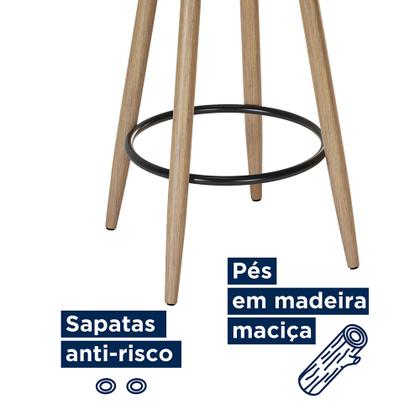 Imagem de Conjunto Mesa Bistrô Viena e 2 Banquetas Moscou material sintético Preto - Loja Sheep