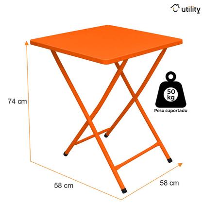 Imagem de Conjunto Mesa C/ 4 Cadeiras Dobráveis Bar Restaurante Aço