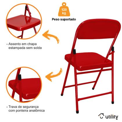 Imagem de Conjunto Mesa C/ 4 Cadeiras Dobráveis Bar Restaurante Aço