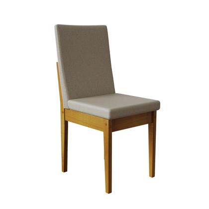 Imagem de Conjunto Mesa Califórnia com Vidro 6 Cadeiras Dakota Cerejeira Tecido A40 100% Madeira Maciça