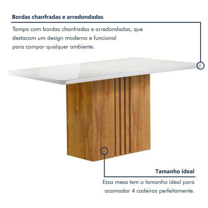 Imagem de Conjunto Mesa Celeste 120cmx90cm com 4 Cadeiras Luisa Tampo Smart Plus com Vidro