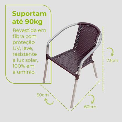 Imagem de Conjunto Mesa Centro Com Cadeiras Alumínio Leve Varanda Área Externa Casa Luxo Resistente Modelo Canela