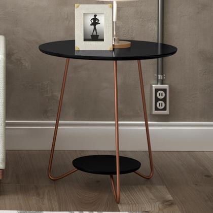 Imagem de Conjunto Mesa Centro e Apoio Liz com Pés de Ferro Preto - RPM Móveis