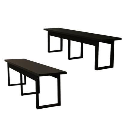 Imagem de Conjunto Mesa Com 2 Bancos Base De Ferro Estilo Industrial Área Lazer