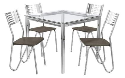 Imagem de Conjunto Mesa com 4 Cadeiras CMC043CR Linha Crome Combos Kappesberg Crome