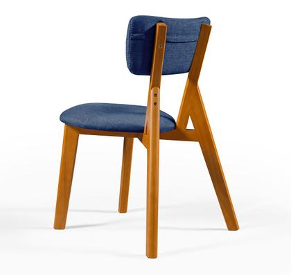 Imagem de Conjunto Mesa com 4 Cadeiras em Madeira e Linho