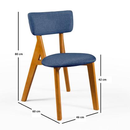 Imagem de Conjunto Mesa com 4 Cadeiras em Madeira e Linho