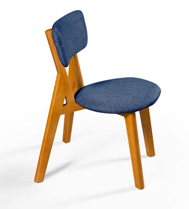 Imagem de Conjunto Mesa com 4 Cadeiras em Madeira e Linho