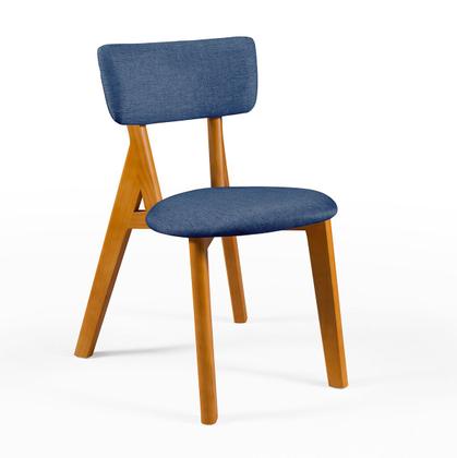 Imagem de Conjunto Mesa com 4 Cadeiras em Madeira e Linho