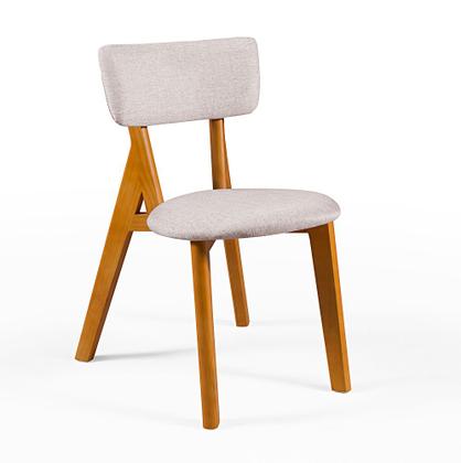 Imagem de Conjunto Mesa com 4 Cadeiras em Madeira e Linho