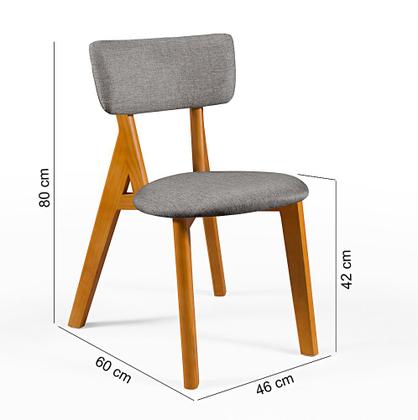 Imagem de Conjunto Mesa com 4 Cadeiras em Madeira e Linho