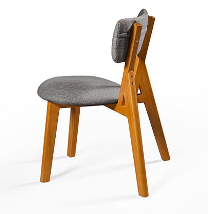 Imagem de Conjunto Mesa com 4 Cadeiras em Madeira e Linho