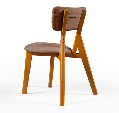 Imagem de Conjunto Mesa com 4 Cadeiras em Madeira e Linho