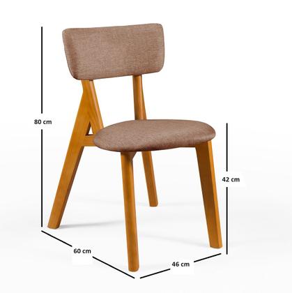 Imagem de Conjunto Mesa com 4 Cadeiras em Madeira e Linho