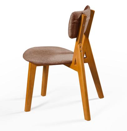 Imagem de Conjunto Mesa com 4 Cadeiras em Madeira e Linho