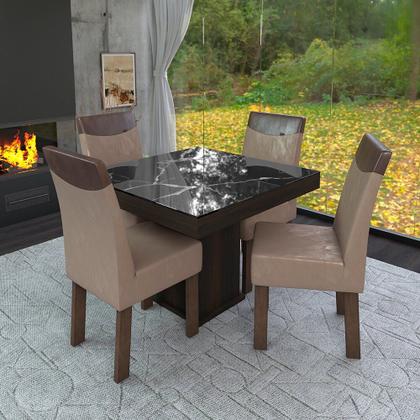 Imagem de Conjunto Mesa com 4 Cadeiras Talismã Milão 100x100