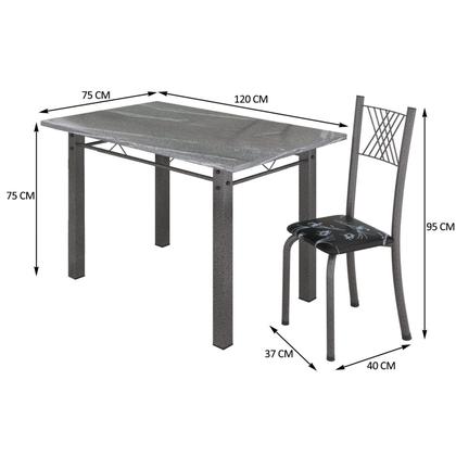 Imagem de Conjunto Mesa com 4 Cadeiras Tampo de Granito Topázio Sara Yescasa