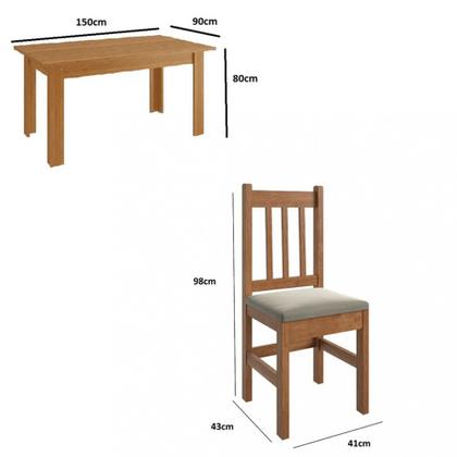 Imagem de Conjunto Mesa com 6 Cadeiras 120/15 Zamarchi